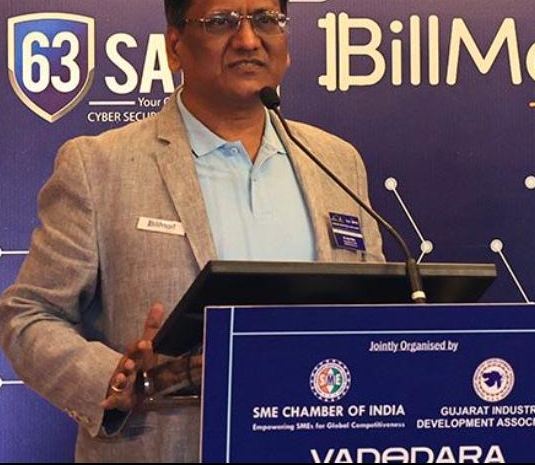 Ashok Mittal speaking at the SME Chamber summit in Vadodara